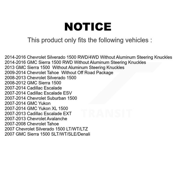 Front Suspension Control Arm Kit For Chevrolet Silverado 1500 GMC Sierra Tahoe Suburban